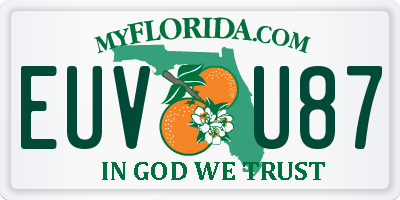 FL license plate EUVU87