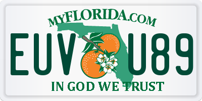 FL license plate EUVU89