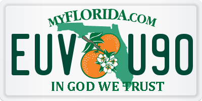 FL license plate EUVU90