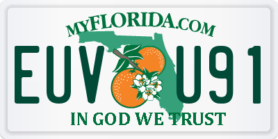 FL license plate EUVU91