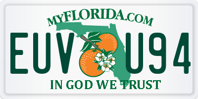 FL license plate EUVU94