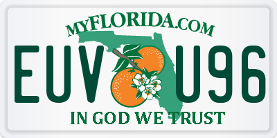FL license plate EUVU96