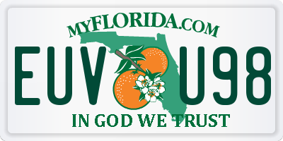 FL license plate EUVU98