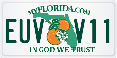 FL license plate EUVV11