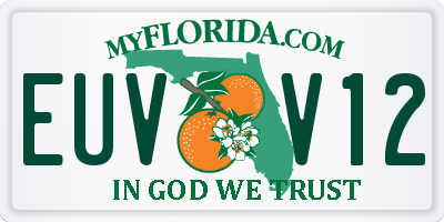FL license plate EUVV12