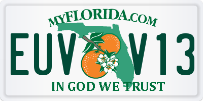 FL license plate EUVV13