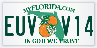 FL license plate EUVV14
