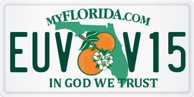 FL license plate EUVV15