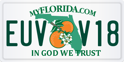 FL license plate EUVV18