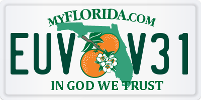 FL license plate EUVV31