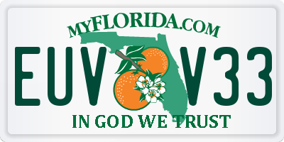 FL license plate EUVV33
