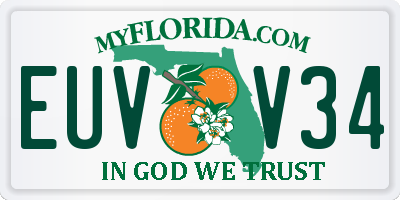 FL license plate EUVV34