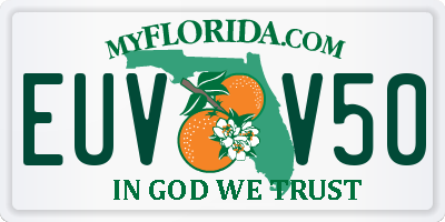 FL license plate EUVV50