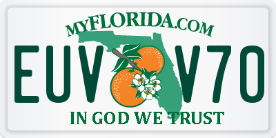FL license plate EUVV70