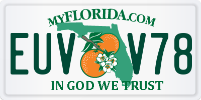 FL license plate EUVV78