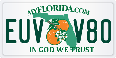 FL license plate EUVV80