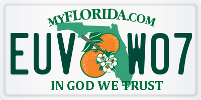 FL license plate EUVW07