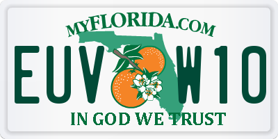 FL license plate EUVW10