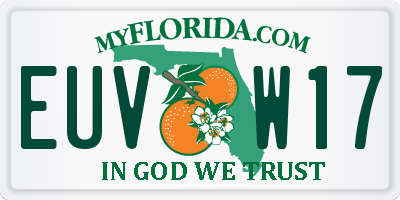 FL license plate EUVW17