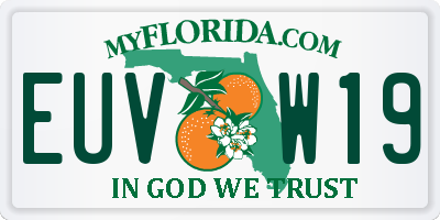FL license plate EUVW19