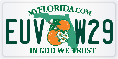 FL license plate EUVW29