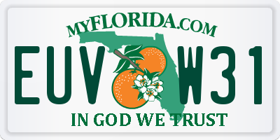 FL license plate EUVW31