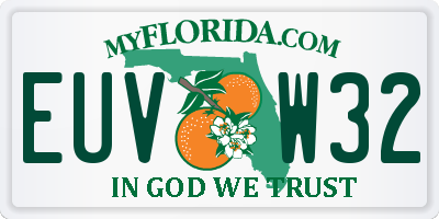 FL license plate EUVW32