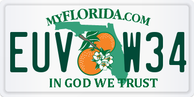 FL license plate EUVW34