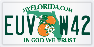 FL license plate EUVW42