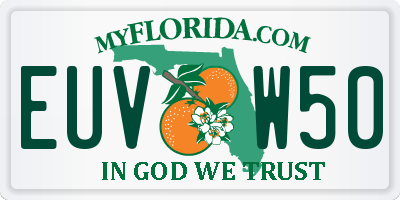 FL license plate EUVW50