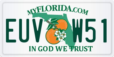 FL license plate EUVW51