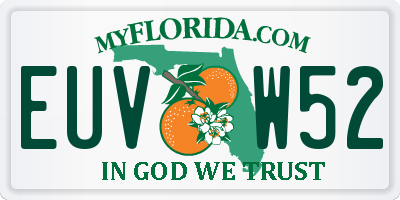 FL license plate EUVW52