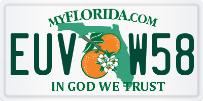 FL license plate EUVW58