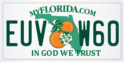 FL license plate EUVW60
