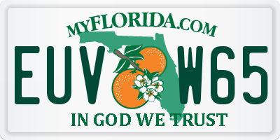 FL license plate EUVW65