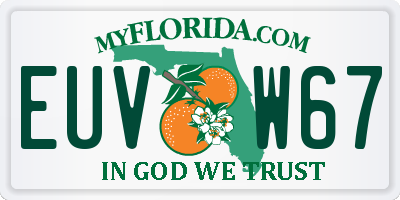 FL license plate EUVW67