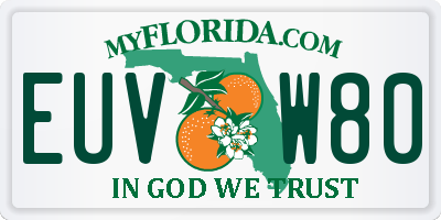 FL license plate EUVW80