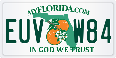 FL license plate EUVW84