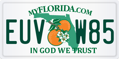 FL license plate EUVW85