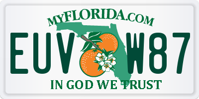 FL license plate EUVW87