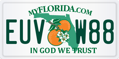 FL license plate EUVW88