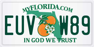 FL license plate EUVW89