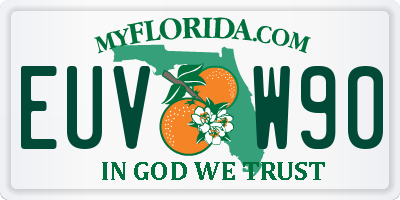 FL license plate EUVW90