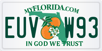 FL license plate EUVW93