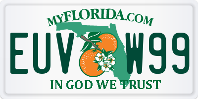 FL license plate EUVW99