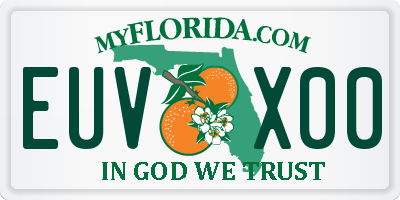 FL license plate EUVX00