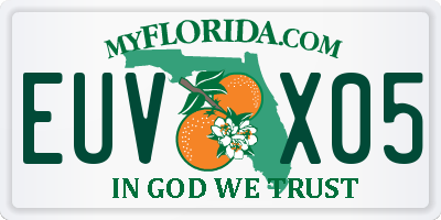 FL license plate EUVX05