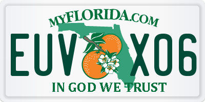 FL license plate EUVX06