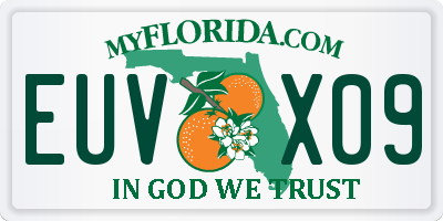 FL license plate EUVX09