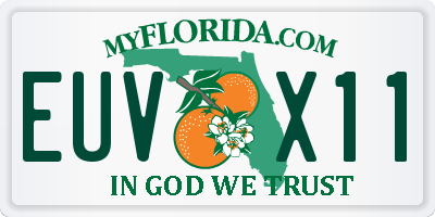 FL license plate EUVX11